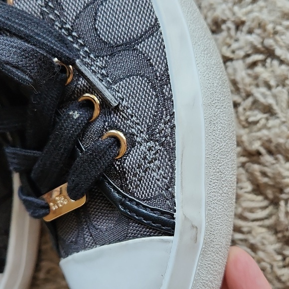 Coach womans black and white tennis shoe size 7.5 US  37.5 EUR - Picture 11 of 12